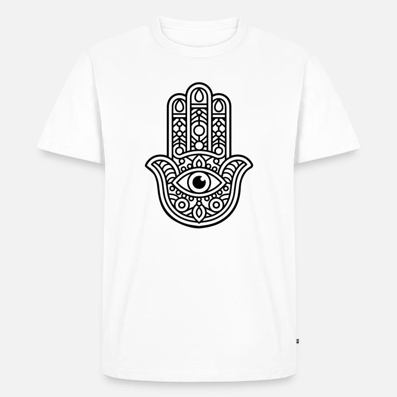 Hamsa-Zeichen - Männer Premium Bio T-Shirt - Weiß