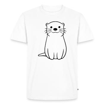 loutre - T-shirt Premium bio Homme - blanc - Devant - Nico (187cm)