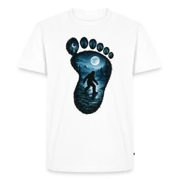 Bigfoot Forest Footprint Full Moon Night - Men's Premium Organic T-Shirt - white - Front - Nico (187cm)