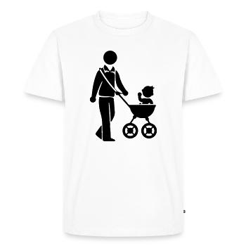Dad Stroller Baby - Men's Premium Organic T-Shirt - white - Front - Nico (187cm)