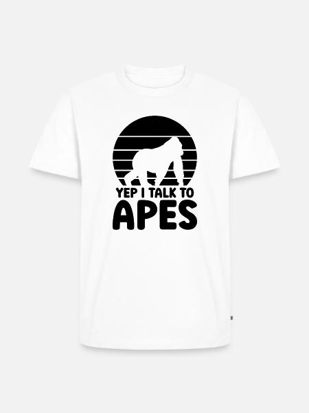 Affe Silhouette Humor - Männer Premium Bio T-Shirt - Weiß