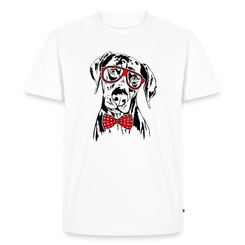 DOBERMANN Glasses Dogs Smart Dog - Men's Premium Organic T-Shirt - white - Front - Nico (187cm)