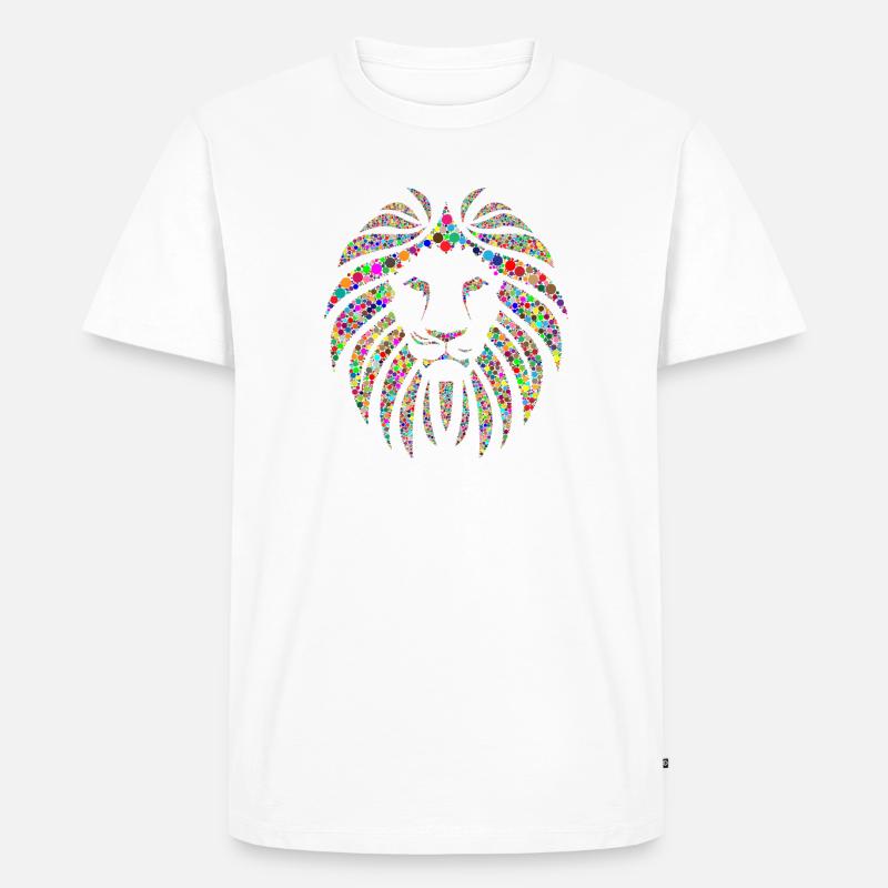Löwe - Männer Premium Bio T-Shirt - Weiß