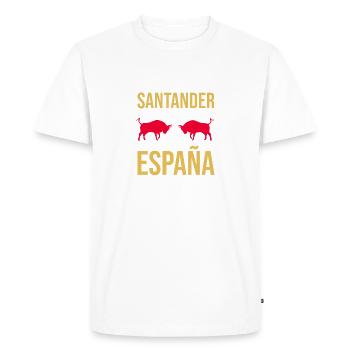 Santander Bullfighting Spain Souvenir - Men's Premium Organic T-Shirt - white - Front - Nico (187cm)