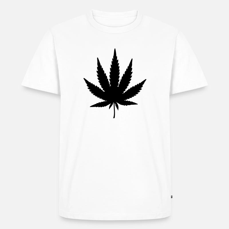 weed leaf design - Männer Premium Bio T-Shirt - Weiß