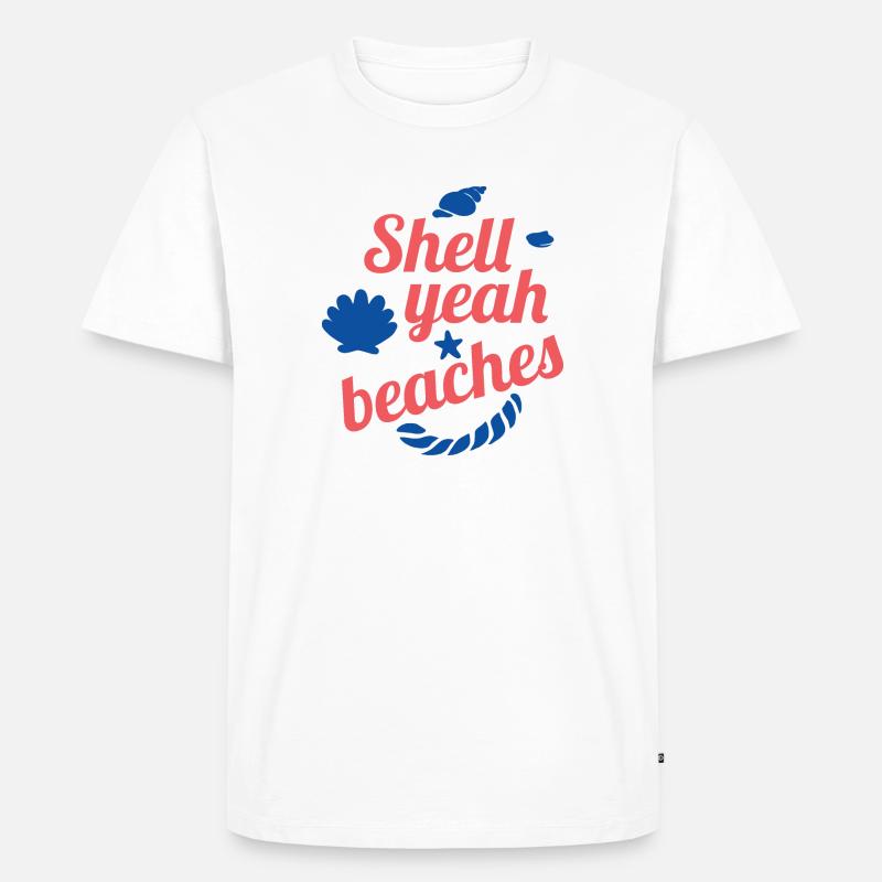 Shell yeah beaches - Männer Premium Bio T-Shirt - Weiß