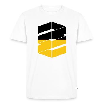 Drapeau du Bade-Wurtemberg Heimat Stuttgart - T-shirt Premium bio Homme - blanc - Devant - Nico (187cm)