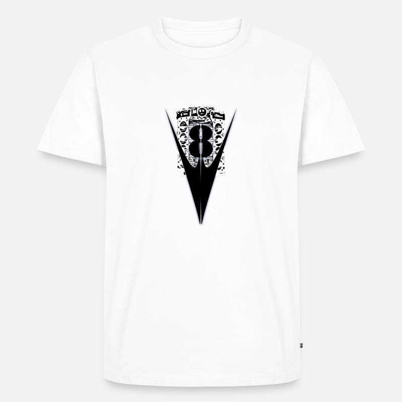 v8 - Männer Premium Bio T-Shirt - Weiß