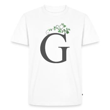 G avec trèfles - T-shirt Premium bio Homme - blanc - Devant - Nico (187cm)