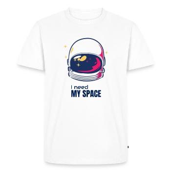 I Need my Space Funny | Astronaut | Space pun - Men's Premium Organic T-Shirt - white - Front - Nico (187cm)