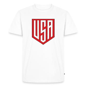 United States - Men's Premium Organic T-Shirt - white - Front - Nico (187cm)
