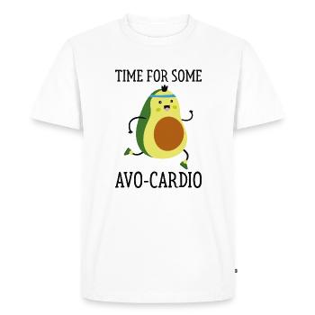 Il est temps pour un peu d’avo-cardio - T-shirt Premium bio Homme - blanc - Devant - Nico (187cm)