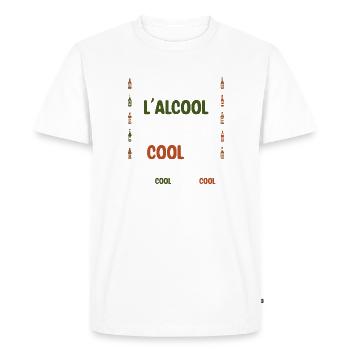 Quoi ?! L'alcool c'est pas cool ?! La Flamme - T-shirt Premium bio Homme - blanc - Devant - Nico (187cm)