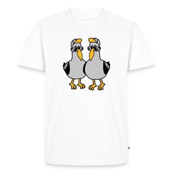 2 Amis de l’équipe Seagulls - T-shirt Premium bio Homme - blanc - Devant - Nico (187cm)