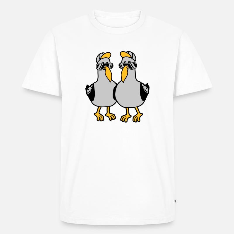 2 Möwen Team Freunde - Männer Premium Bio T-Shirt - Weiß