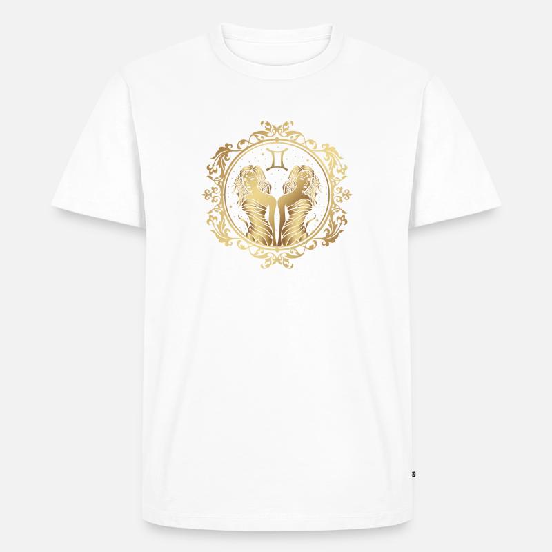 Zwillinge - Männer Premium Bio T-Shirt - Weiß