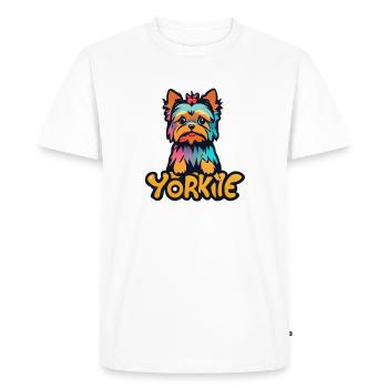 Yorkie - T-shirt Premium bio Homme - blanc - Devant - Nico (187cm)