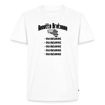 Breton Recipe - Men's Premium Organic T-Shirt - white - Front - Nico (187cm)