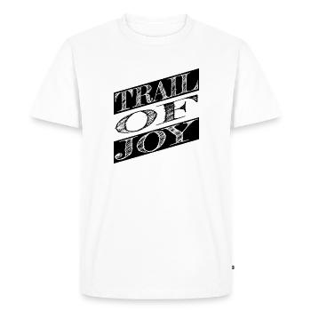 Blissful Journey Experiencing Bliss Awesome Happy - Men's Premium Organic T-Shirt - white - Front - Nico (187cm)