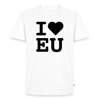 J’aime l’UE - T-shirt Premium bio Homme - blanc - Devant - Nico (187cm)