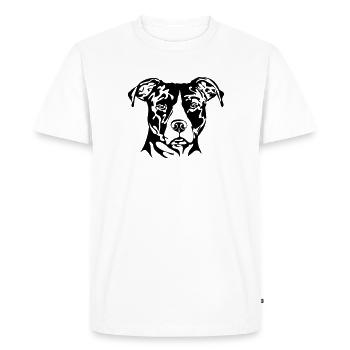 AMERICAN STAFFORDSHIRE PORTRAIT - T-shirt Premium bio Homme - blanc - Devant - Nico (187cm)