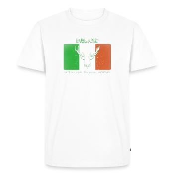 FAUNE ET DE LA FLORE D’IRLANDE Drapeau de l’Irlande - T-shirt Premium bio Homme - blanc - Devant - Nico (187cm)