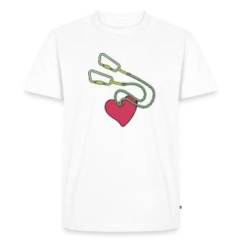 voie d'escalade via ferrata - T-shirt Premium bio Homme - blanc - Devant - Nico (187cm)