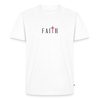 Croix de la foi - T-shirt Premium bio Homme - blanc - Devant - Nico (187cm)
