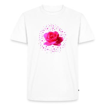rose rose fête des mères - T-shirt Premium bio Homme - blanc - Devant - Nico (187cm)