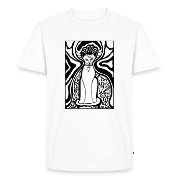 Cat Queen | Reine du chat - T-shirt Premium bio Homme - blanc - Devant - Nico (187cm)