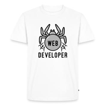 Web Developer - Men's Premium Organic T-Shirt - white - Front - Nico (187cm)