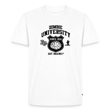 Zombie University - T-shirt Premium bio Homme - blanc - Devant - Nico (187cm)