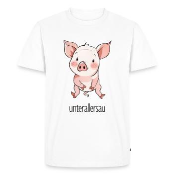 Petit cochon #lovely toons - T-shirt Premium bio Homme - blanc - Devant - Nico (187cm)