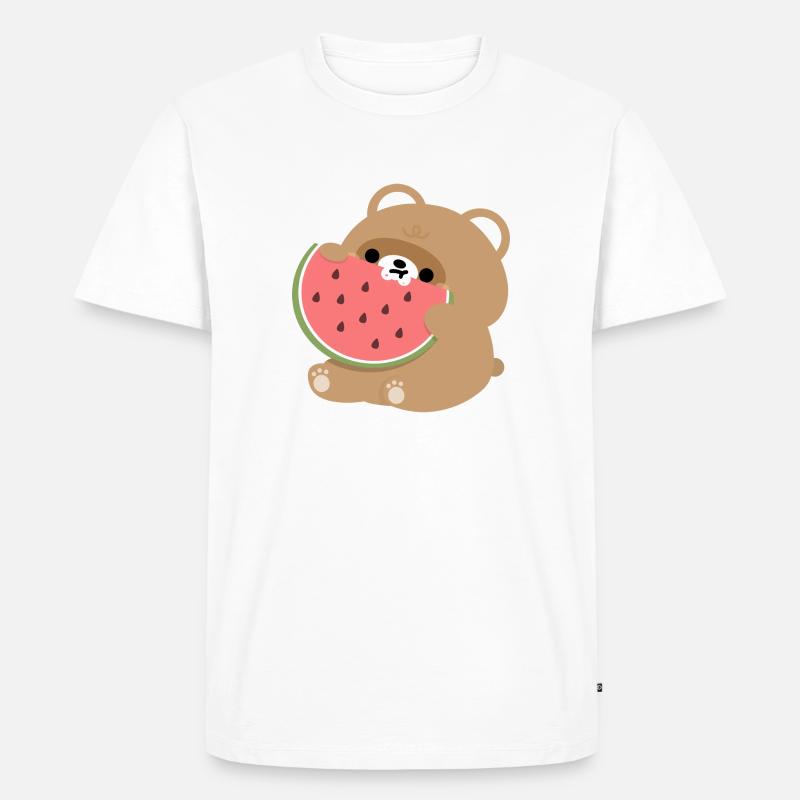 Castor Pastèque - T-shirt Premium bio Homme - blanc