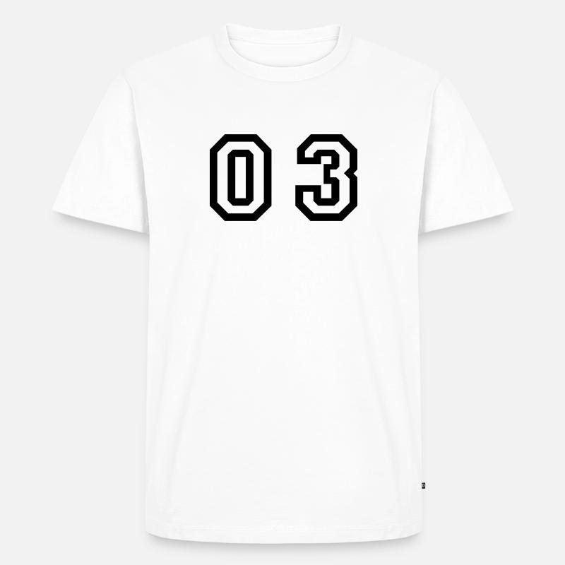 Nummer - 03 - null drei - Männer Premium Bio T-Shirt - Weiß