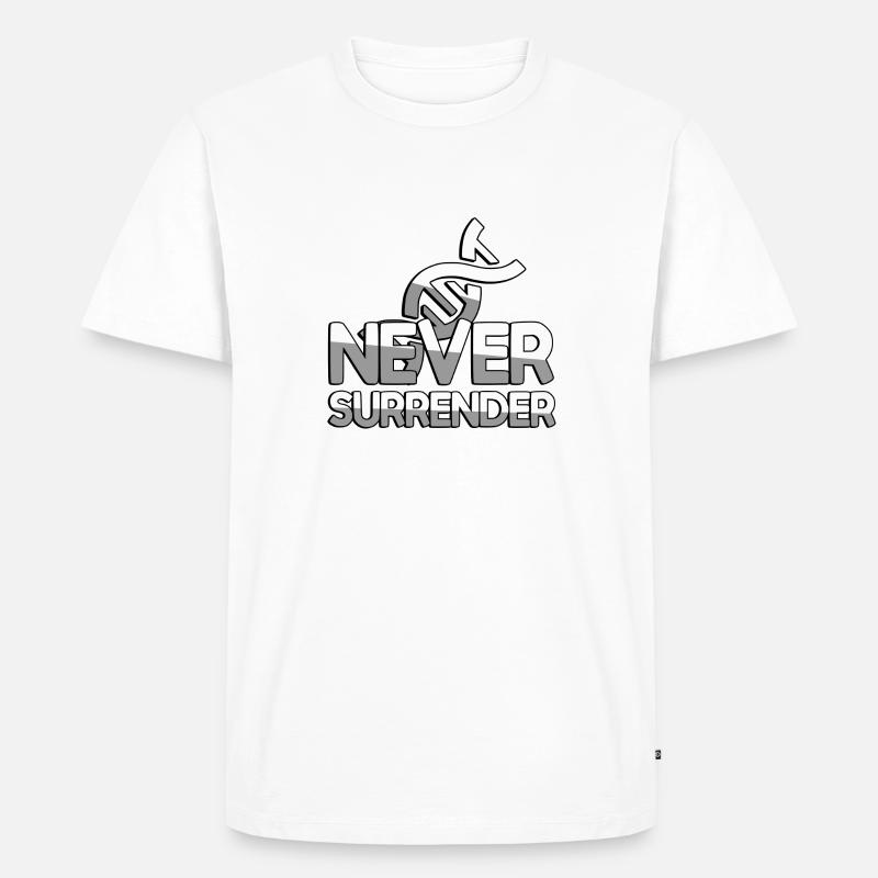 NEVER SURRENDER + DNA - Gaming - Männer Premium Bio T-Shirt - Weiß