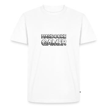 HARDCORE GAMER - Gaming - Men's Premium Organic T-Shirt - white - Front - Nico (187cm)