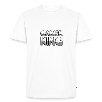 GAMER KING - Jeux vidéo - T-shirt Premium bio Homme - blanc - Devant - Nico (187cm)