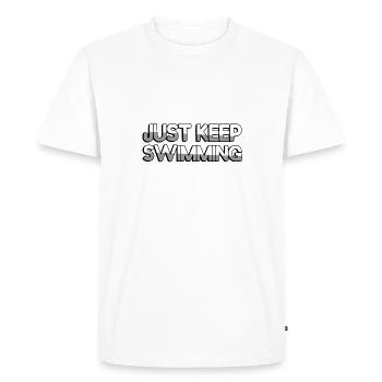 JUST KEEP SWIMMING - Schwimmen - Men's Premium Organic T-Shirt - white - Front - Nico (187cm)