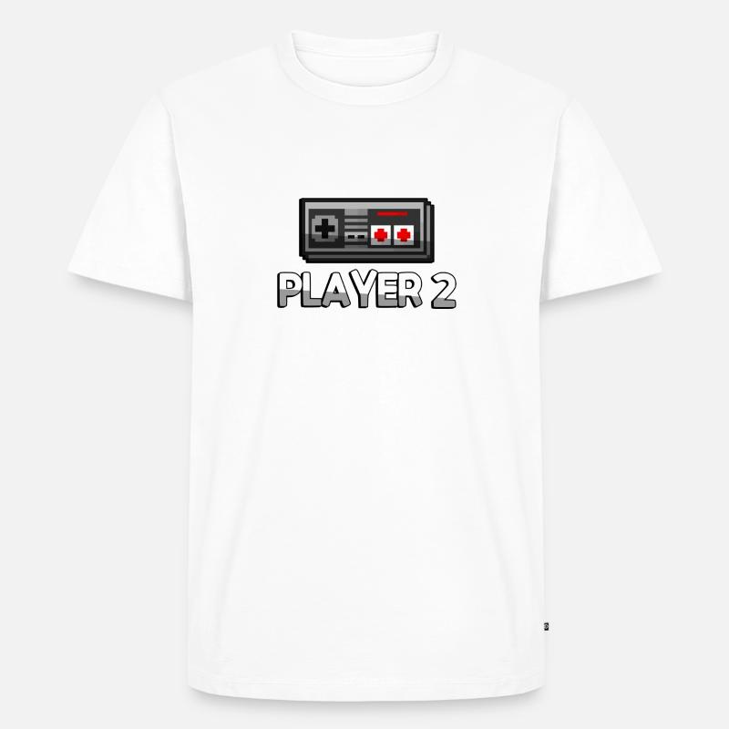 PLAYER 2 + NES Controller - Gaming - Männer Premium Bio T-Shirt - Weiß
