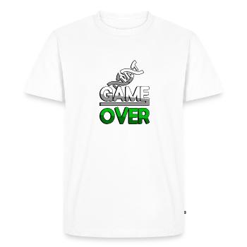 GAME OVER (Vert) + ADN - Jeux - T-shirt Premium bio Homme - blanc - Devant - Nico (187cm)