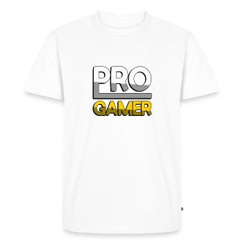 PRO GAMER (Yellow) - Gaming - Men's Premium Organic T-Shirt - white - Front - Nico (187cm)