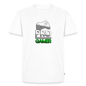 PRO GAMER (Vert) + Contrôleur - Jeux - T-shirt Premium bio Homme - blanc - Devant - Nico (187cm)