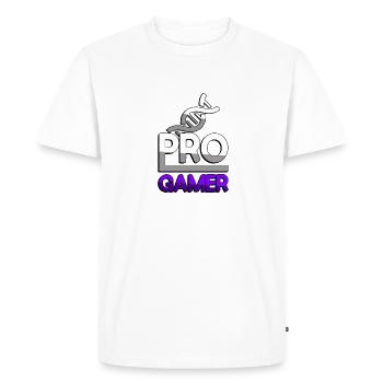 PRO GAMER (Violet) + ADN - Jeux - T-shirt Premium bio Homme - blanc - Devant - Nico (187cm)