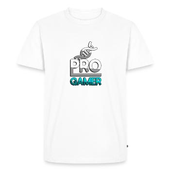 PRO GAMER (Turquoise) + ADN - Jeux - T-shirt Premium bio Homme - blanc - Devant - Nico (187cm)