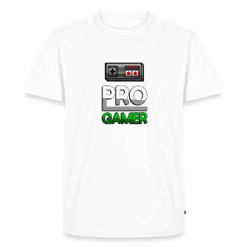 PRO GAMER (Green) + NES Controller - Gaming - Men's Premium Organic T-Shirt - white - Front - Nico (187cm)