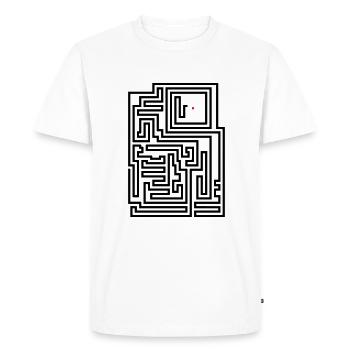 Retro Pixel Game Serpent - T-shirt Premium bio Homme - blanc - Devant - Nico (187cm)