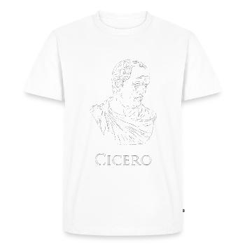 ritratto di Cicerone, disegno tratteggiato, bianco - T-shirt Premium bio Homme - blanc - Devant - Nico (187cm)