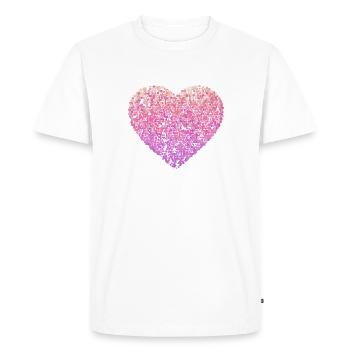 Coeur floral rose - T-shirt Premium bio Homme - blanc - Devant - Nico (187cm)