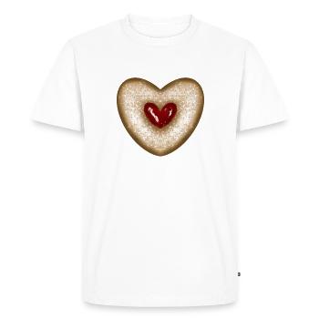 Biscuits de Noël, biscuit, cœur de confiture - T-shirt Premium bio Homme - blanc - Devant - Nico (187cm)